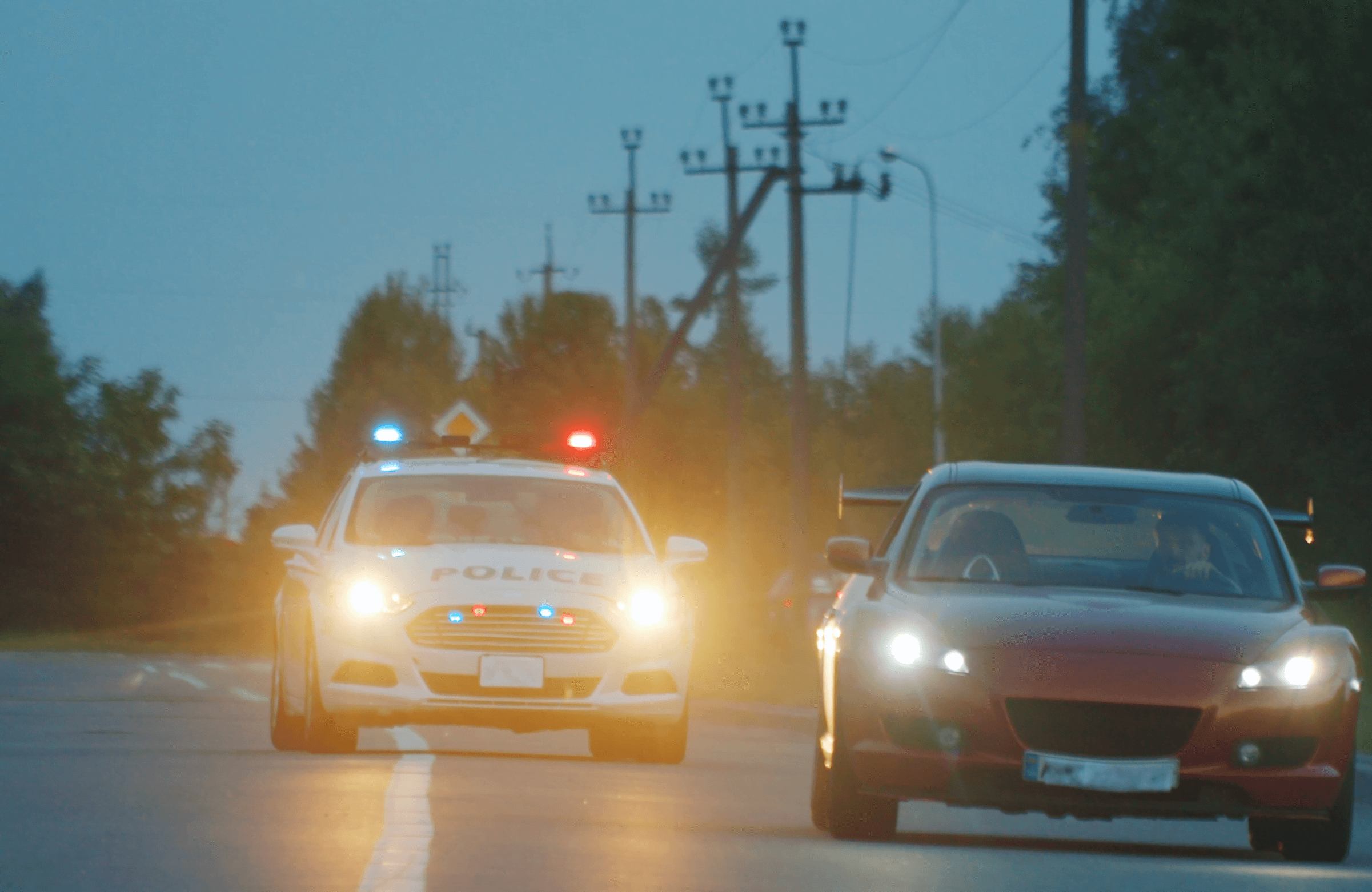 unregistered car pulled over
