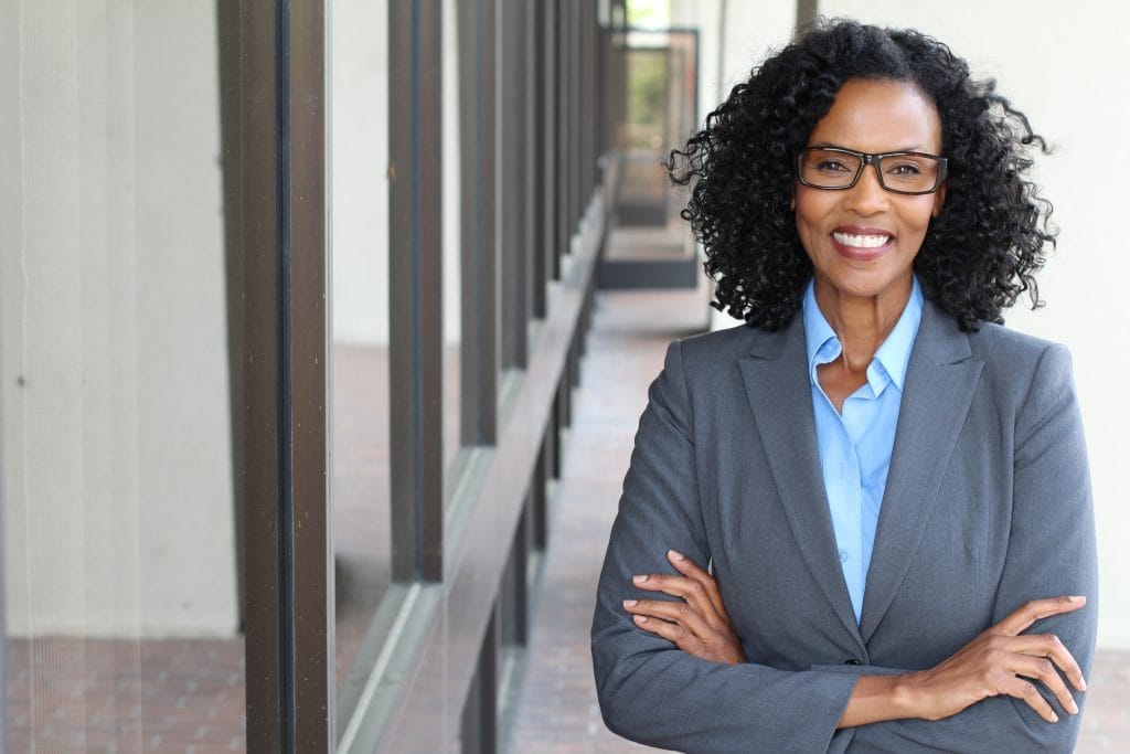 bail bond agent woman in a suit